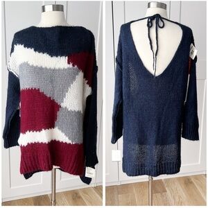 SEMICOUTURE Low Back Oversized Mohair Sweater sz. Small NWT